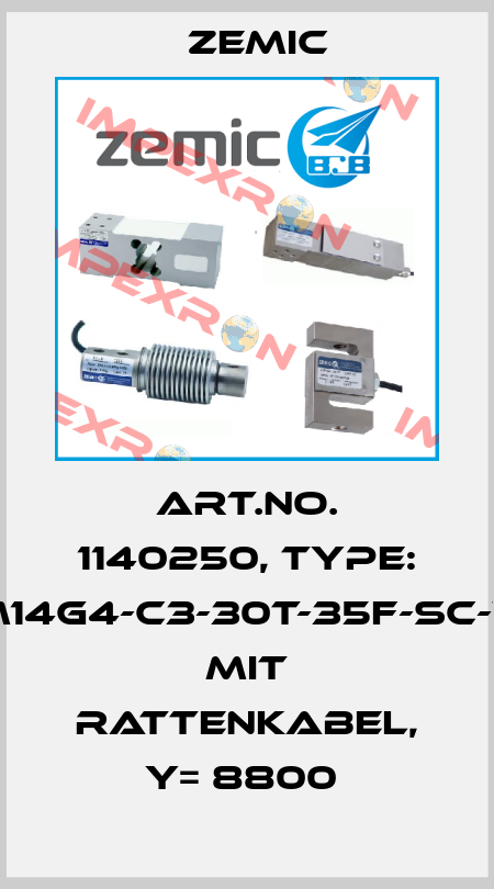 Art.No. 1140250, Type: BM14G4-C3-30t-35F-SC-W1, mit Rattenkabel, Y= 8800  ZEMIC