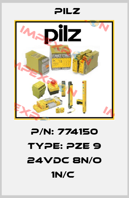 P/N: 774150 Type: PZE 9 24VDC 8n/o 1n/c  Pilz