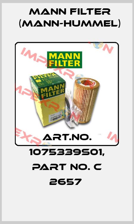 Art.No. 1075339S01, Part No. C 2657  Mann Filter (Mann-Hummel)