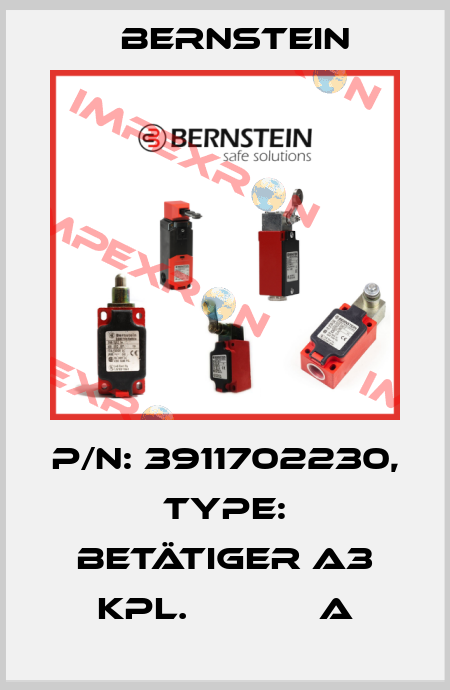 P/N: 3911702230, Type: BETÄTIGER A3 KPL.            A Bernstein