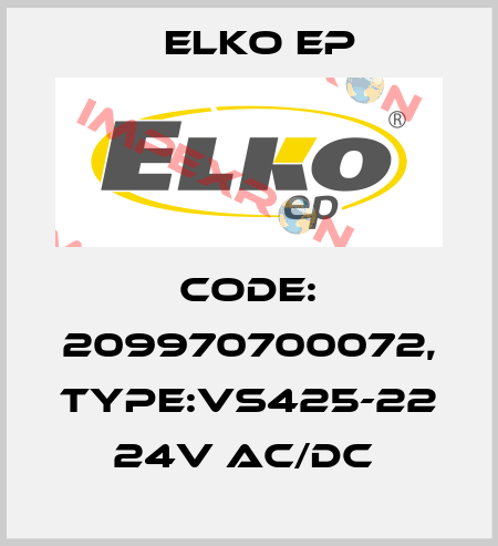 Code: 209970700072, Type:VS425-22 24V AC/DC  Elko EP