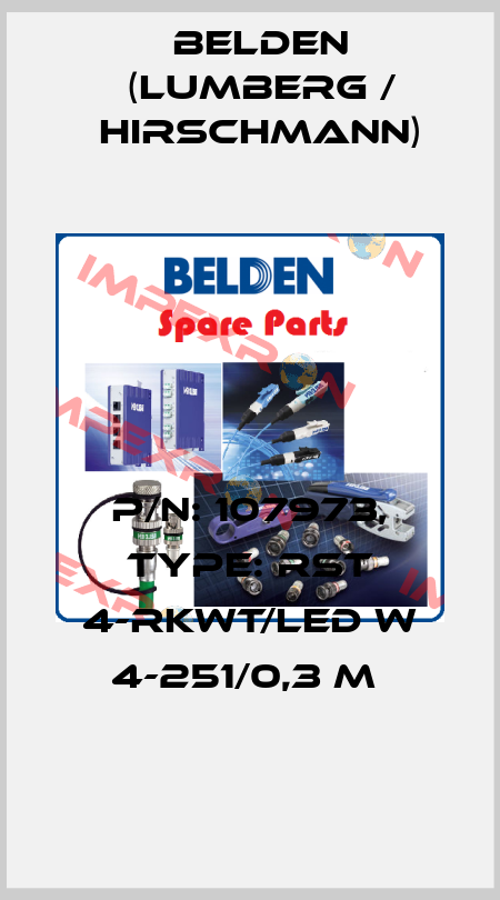 P/N: 107973, Type: RST 4-RKWT/LED W 4-251/0,3 M  Belden (Lumberg / Hirschmann)