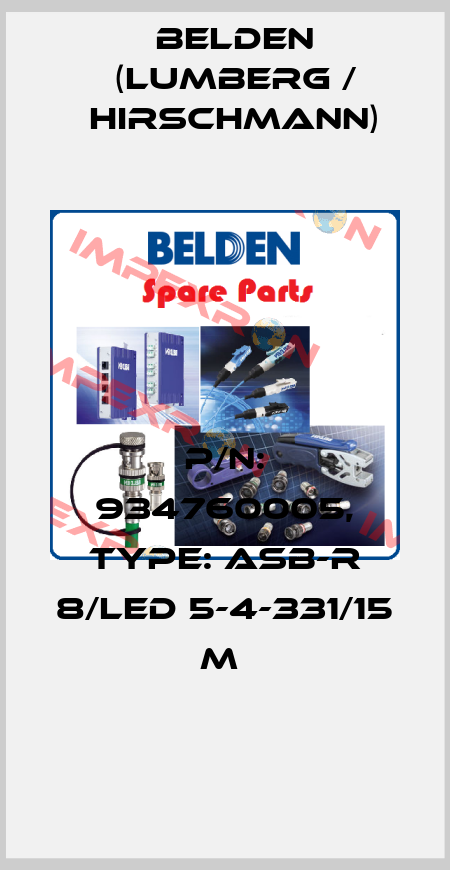 P/N: 934760005, Type: ASB-R 8/LED 5-4-331/15 M  Belden (Lumberg / Hirschmann)