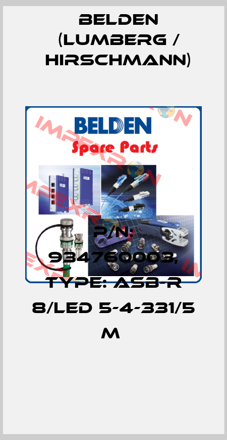 P/N: 934760003, Type: ASB-R 8/LED 5-4-331/5 M  Belden (Lumberg / Hirschmann)