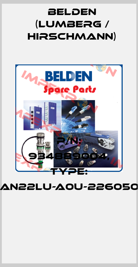 P/N: 934889004, Type: GAN22LU-A0U-2260500  Belden (Lumberg / Hirschmann)