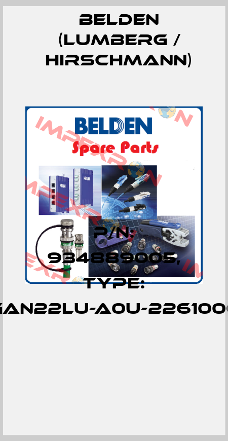 P/N: 934889005, Type: GAN22LU-A0U-2261000  Belden (Lumberg / Hirschmann)