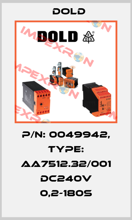 p/n: 0049942, Type: AA7512.32/001 DC240V 0,2-180S Dold