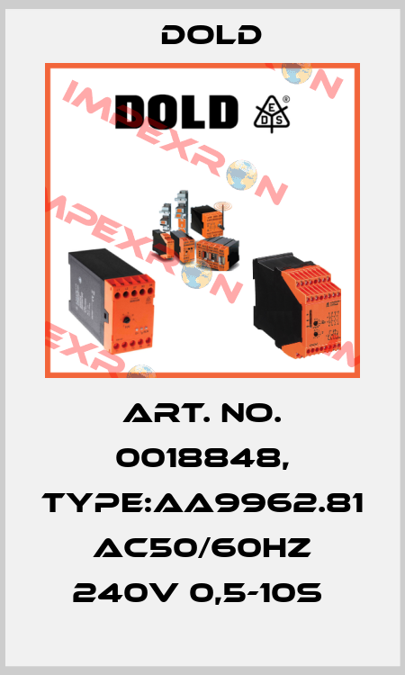 Art. No. 0018848, Type:AA9962.81 AC50/60HZ 240V 0,5-10S  Dold