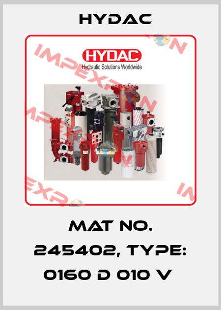 Mat No. 245402, Type: 0160 D 010 V  Hydac