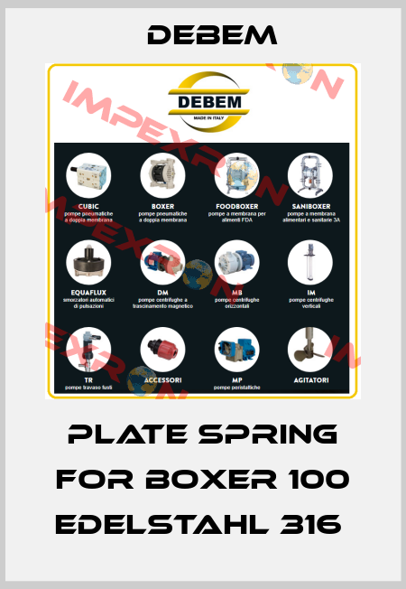 Plate spring for Boxer 100 Edelstahl 316  Debem
