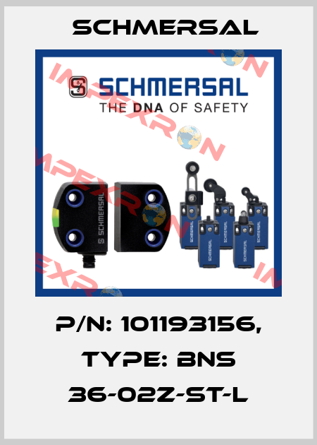 p/n: 101193156, Type: BNS 36-02Z-ST-L Schmersal