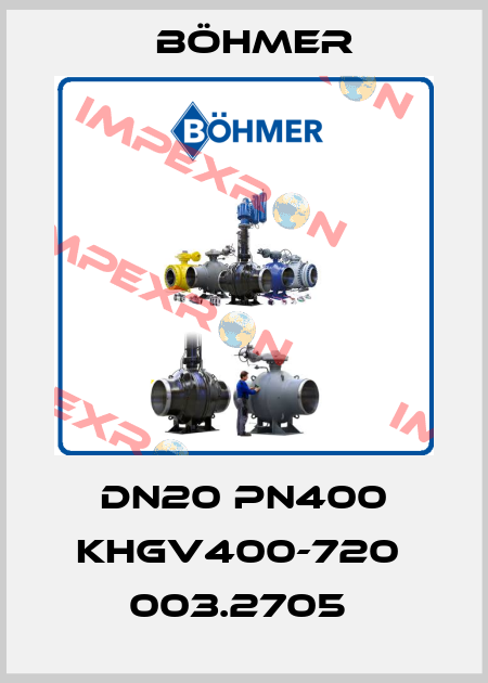 DN20 PN400 KHGV400-720  003.2705  Böhmer