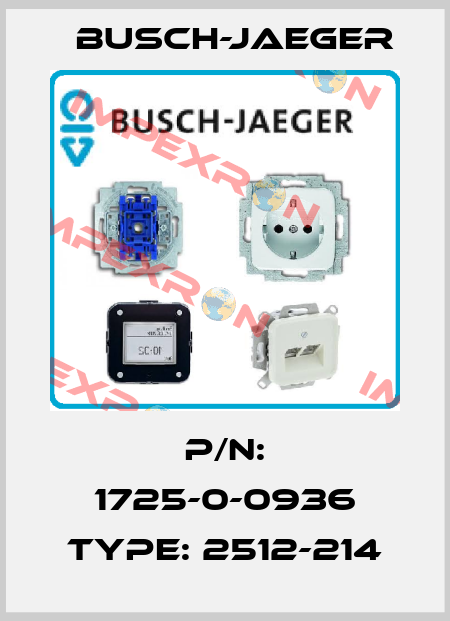 P/N: 1725-0-0936 Type: 2512-214 Busch-Jaeger