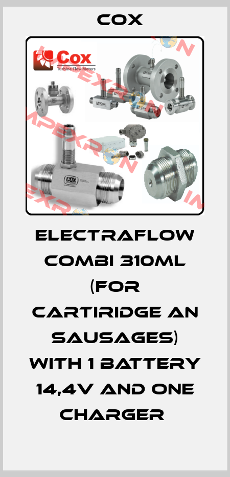ELECTRAFLOW COMBI 310ML (FOR CARTIRIDGE AN SAUSAGES) WITH 1 BATTERY 14,4V AND ONE CHARGER  Cox
