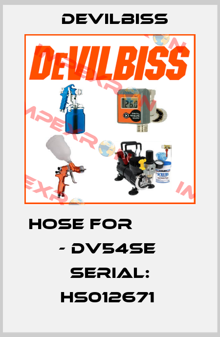 HOSE FOR МОДЕЛ - DV54SE  SERIAL: HS012671  Devilbiss