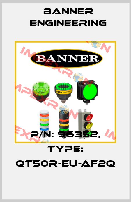 P/N: 96352, Type: QT50R-EU-AF2Q Banner Engineering