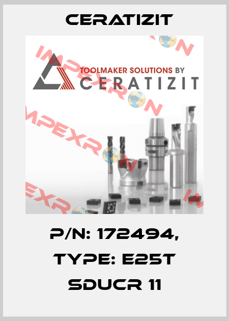 P/N: 172494, Type: E25T SDUCR 11 Ceratizit