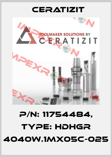 P/N: 11754484, Type: HDHGR 4040W.1MX05C-025 Ceratizit