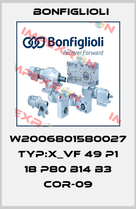 W2006801580027 Typ:X_VF 49 P1 18 P80 B14 B3 COR-09 Bonfiglioli
