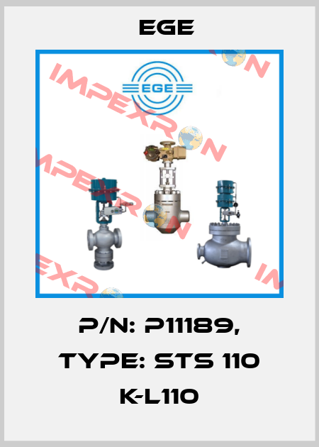 p/n: P11189, Type: STS 110 K-L110 Ege