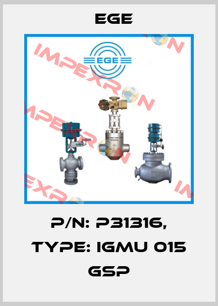 p/n: P31316, Type: IGMU 015 GSP Ege