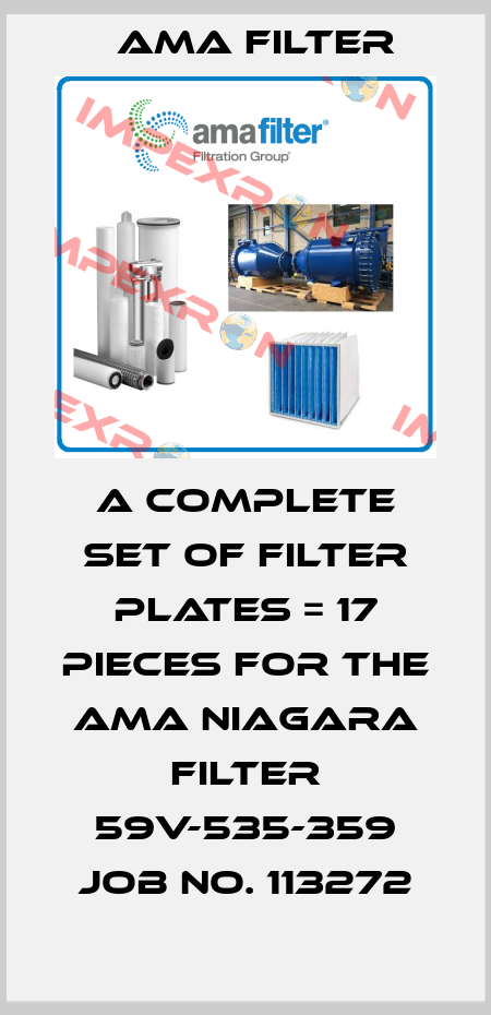 a complete set of filter plates = 17 pieces for the AMA Niagara filter 59V-535-359 job no. 113272 Ama Filter