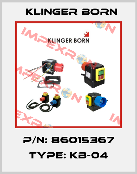 P/N: 86015367 Type: KB-04 Klinger Born