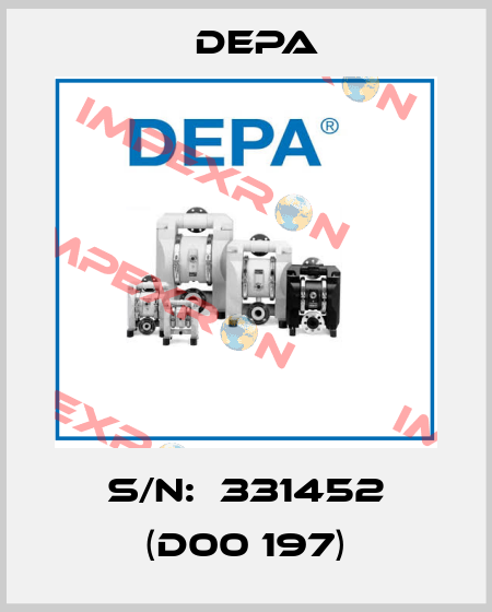 S/N:  331452 (D00 197) Depa