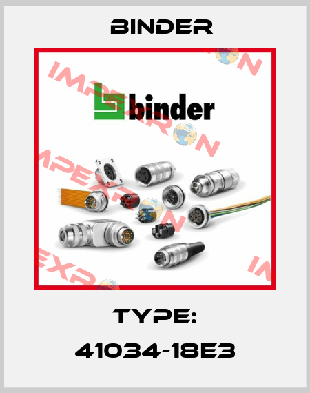 TYPE: 41034-18E3 Binder