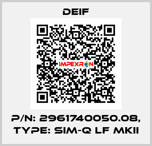 p/n: 2961740050.08, Type: SIM-Q LF MKII Deif