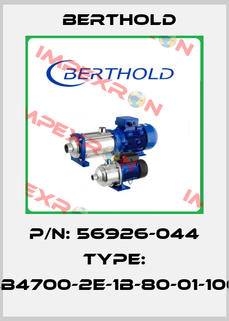 P/N: 56926-044 Type: LB4700-2E-1B-80-01-100 Berthold