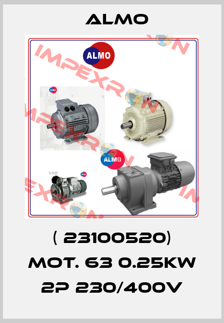 ( 23100520) MOT. 63 0.25KW 2P 230/400V Almo