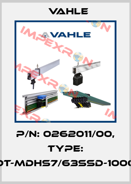 P/n: 0262011/00, Type: DT-MDHS7/63SSD-1000 Vahle