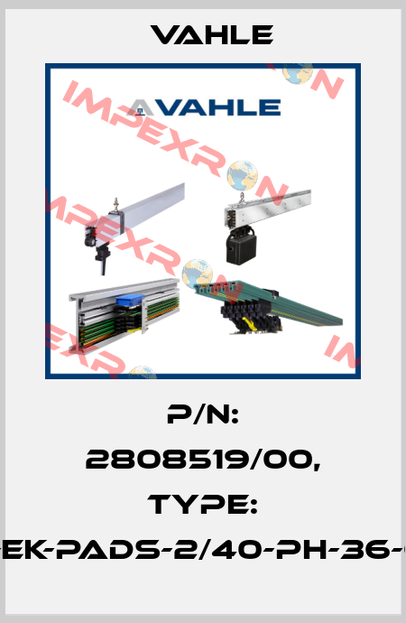 P/n: 2808519/00, Type: SK-EK-PADS-2/40-PH-36-6,3 Vahle