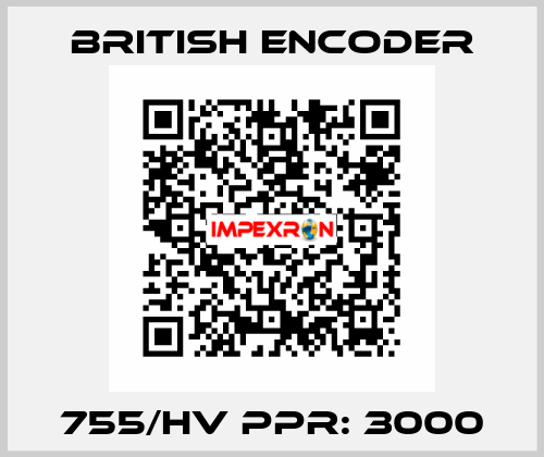 755/HV PPR: 3000 British Encoder