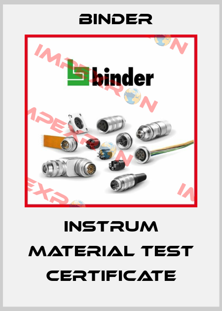 INSTRUM material test certificate Binder