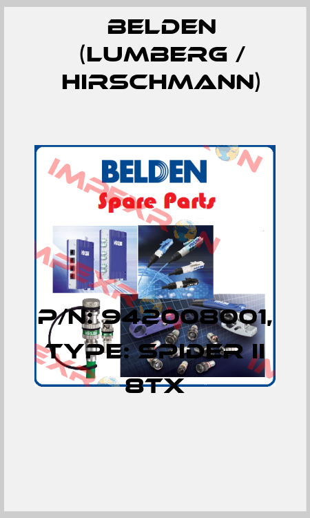 P/N: 942008001, Type: SPIDER II 8TX Belden (Lumberg / Hirschmann)