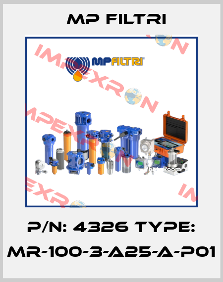 P/N: 4326 Type: MR-100-3-A25-A-P01 MP Filtri