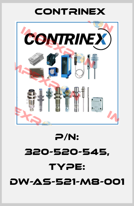 p/n: 320-520-545, Type: DW-AS-521-M8-001 Contrinex