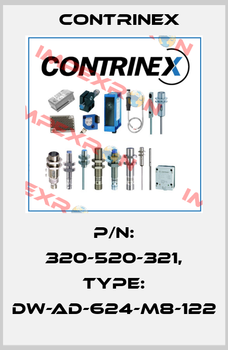 p/n: 320-520-321, Type: DW-AD-624-M8-122 Contrinex