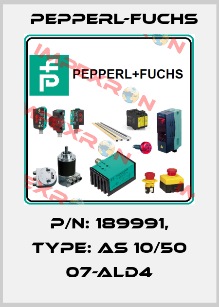 p/n: 189991, Type: AS 10/50 07-ALD4 Pepperl-Fuchs