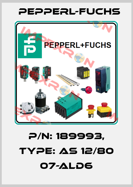 p/n: 189993, Type: AS 12/80 07-ALD6 Pepperl-Fuchs
