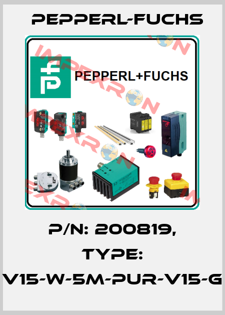 p/n: 200819, Type: V15-W-5M-PUR-V15-G Pepperl-Fuchs