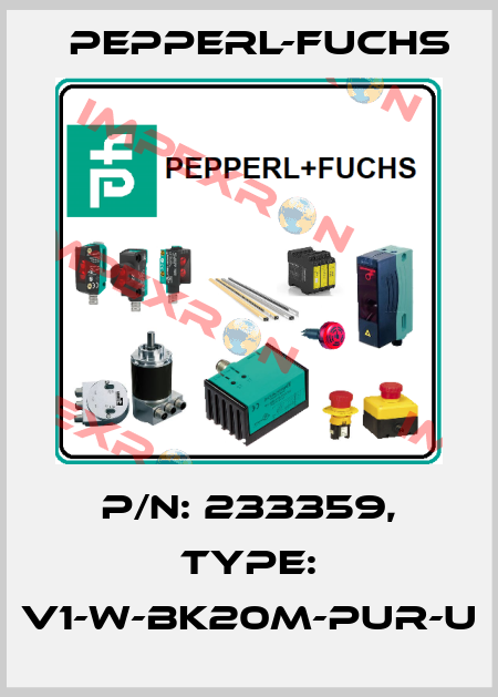 p/n: 233359, Type: V1-W-BK20M-PUR-U Pepperl-Fuchs