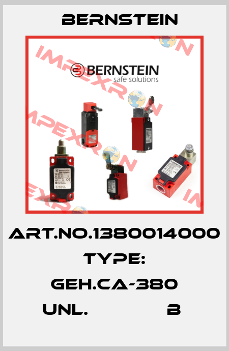 Art.No.1380014000 Type: GEH.CA-380 UNL.              B  Bernstein