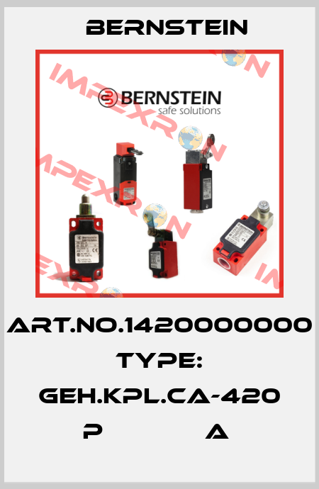 Art.No.1420000000 Type: GEH.KPL.CA-420 P             A  Bernstein
