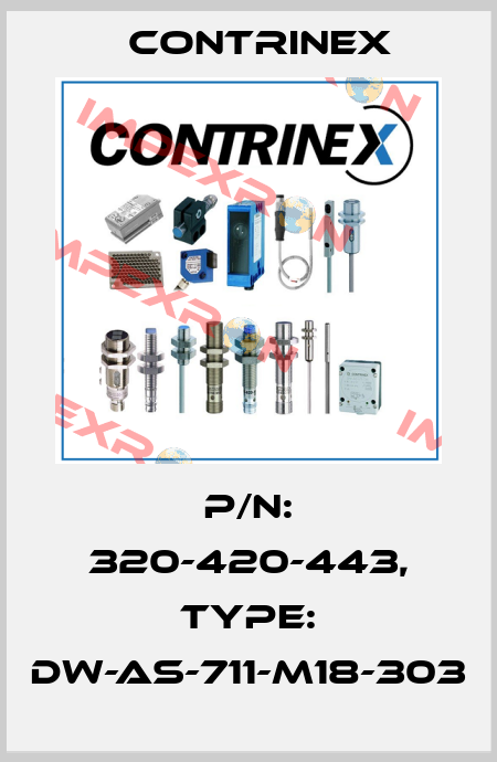 p/n: 320-420-443, Type: DW-AS-711-M18-303 Contrinex