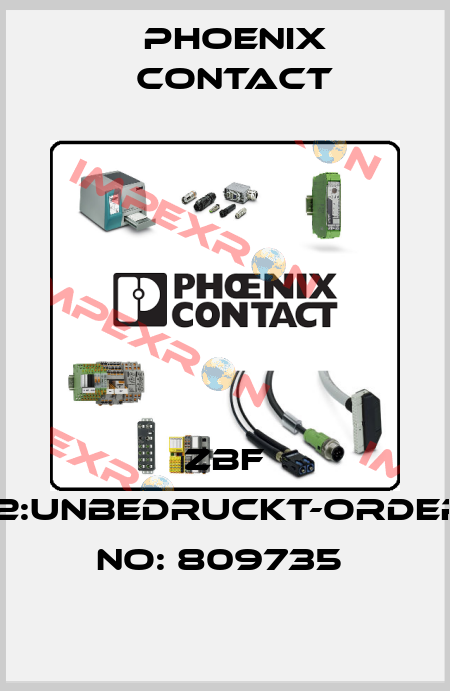 ZBF 12:UNBEDRUCKT-ORDER NO: 809735  Phoenix Contact