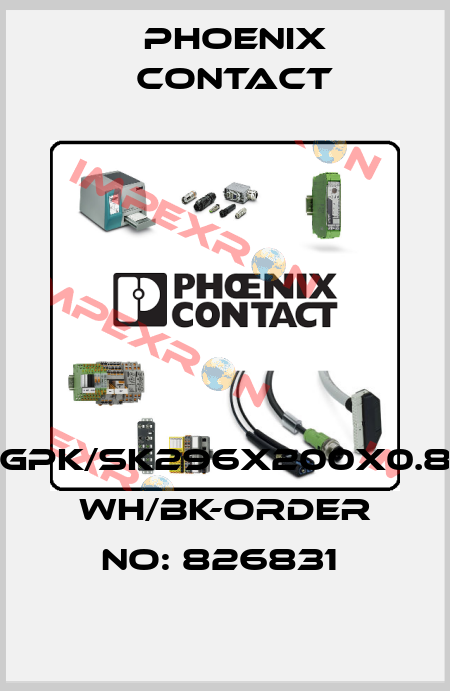 GPK/SK296X200X0.8 WH/BK-ORDER NO: 826831  Phoenix Contact
