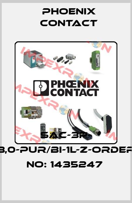 SAC-3P- 3,0-PUR/BI-1L-Z-ORDER NO: 1435247  Phoenix Contact